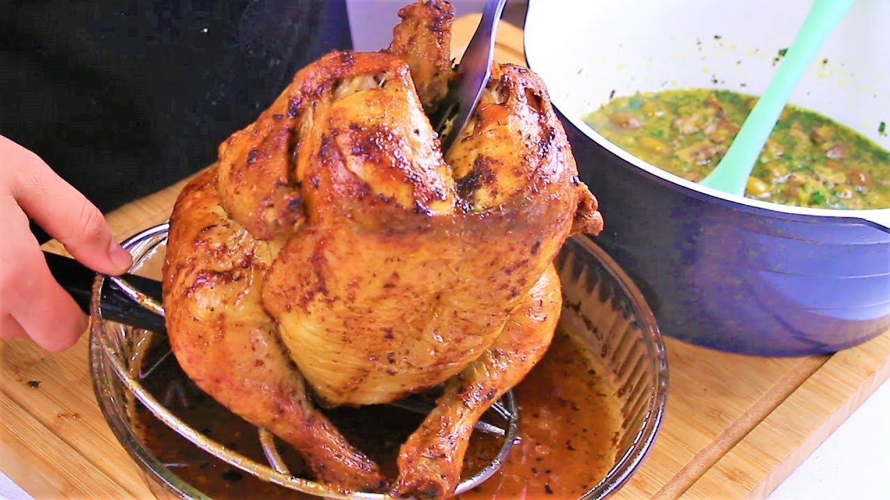 دجاج مشوي مثل المطاعم مع سر لذة الصلصة المرافقة | Poulet rôti - YouTube