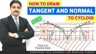 HOW TO DRAW TANGENT AND NORMAL TO CYCLOID OF TYPE 2 | ENGINEERING DRAWING | ENGINEERING GRAPHICS