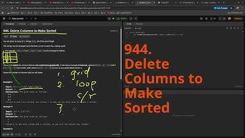 Leetcode Daily Challenge 944. Delete Columns to Make Sorted #python #dsa