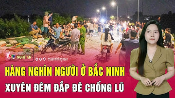 Nước sông Cầu dâng cao, hàng nghìn người ở Bắc Ninh xuyên đêm đắp đê chống lũ