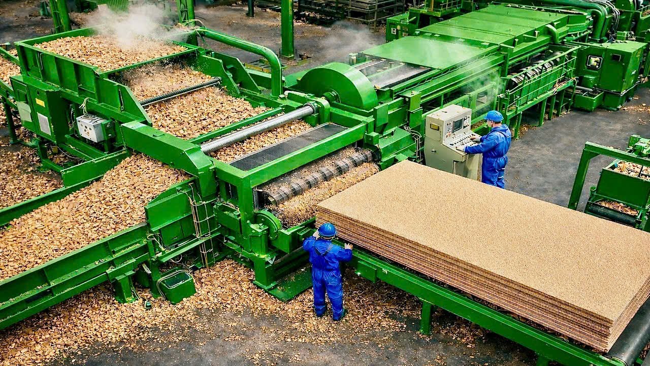 Inside a Recycled Timber Factory How Sawdust and Wood Chips Become Smooth MDF Boards (Full Process)
