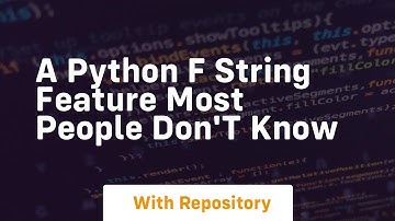 A python f string feature most people don