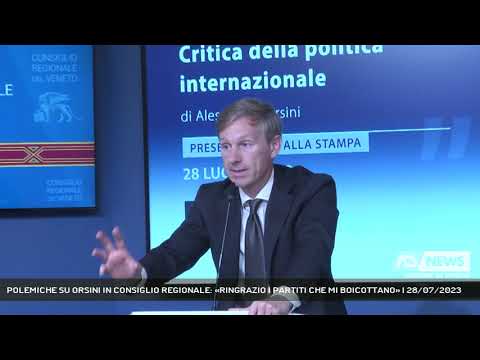 POLEMICHE SU ORSINI IN CONSIGLIO REGIONALE: «RINGRAZIO I PARTITI CHE MI BOICOTTANO» | 28/07/2023