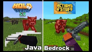Action & Stuff (Bedrock) VS Hold My items (Java) Which is Better🤔