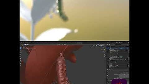 Chrysalis emerging, viewport display and rendering, for Butterfly Story app