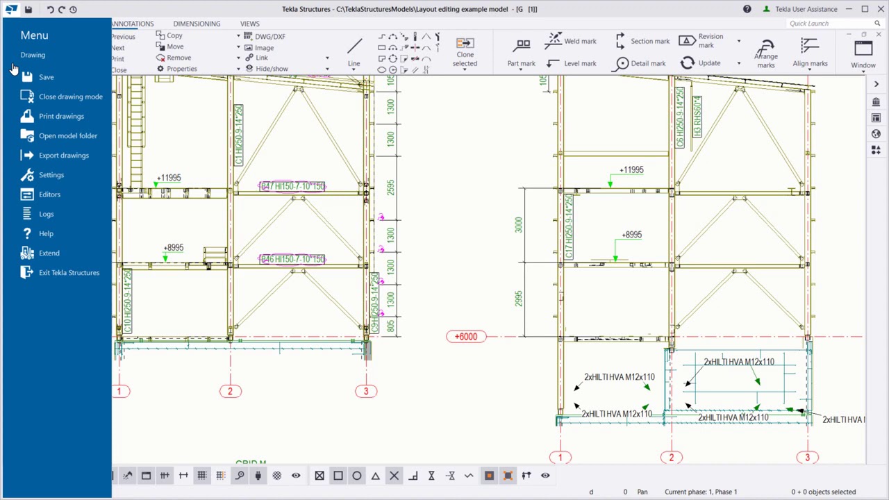 [Tekla Structures] How to use smart panning in a drawing mode - YouTube