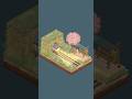 Building a Tiny Train Station 🌸🚂 (Satisfying Isometric Art) #shorts