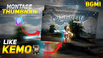 How to make Thumbnail like @Kemo.. in picsart 😈 BGMI/PUBG montage thumbnail tutorial ⚡