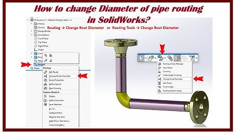 How to Changing the Diameter of a Route - SolidWorks?