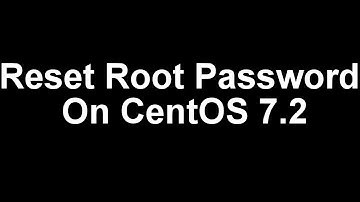 Root Password Reset On CentOS 7.2 rhel 7