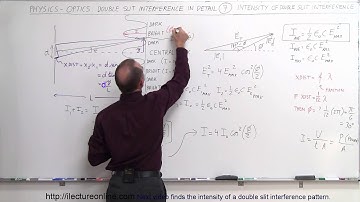 Physics 60  Optics: Double Slit Interference (7 of 25) Intensity of Double Slit Interference Pattern