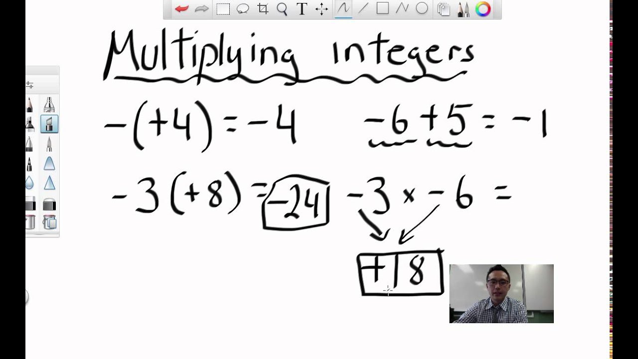 Multiplying integers with brackets Number sense 1.4 - YouTube