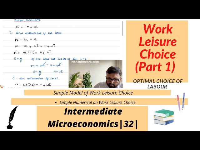 Work Leisure Choice (Part 1) | Budget Constraint | Labour Supply | Numerical Example | 32 |