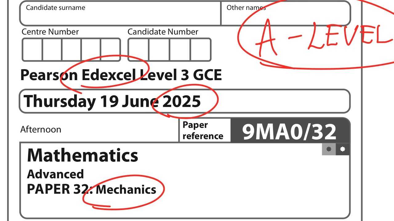 A level Maths | Mechanics | 2025 | Edexcel | Past Paper Full ...