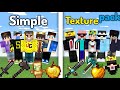 Simple vs Texture Pack players in Indian Minecraft community