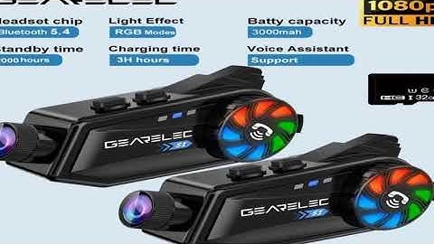 GEARELEC Motorcycle Bluetooth Headset Camera Motorcycle Communication System Helmet Camera