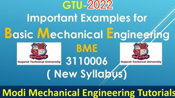 GTU BME NEW SYLLABUS IMP EXAM 2022|GTU BME|BASIC MECHANICAL ENGINEERING IMPORTANT EXAMPLE GTU|GTUIMP
