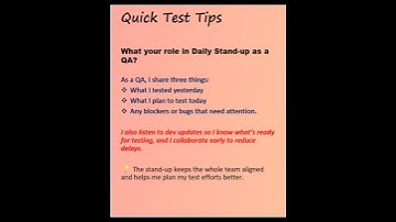 Daily Standup QA Answer – Interview Trick | Daily stand up meeting| What to say in meeting. #shorts
