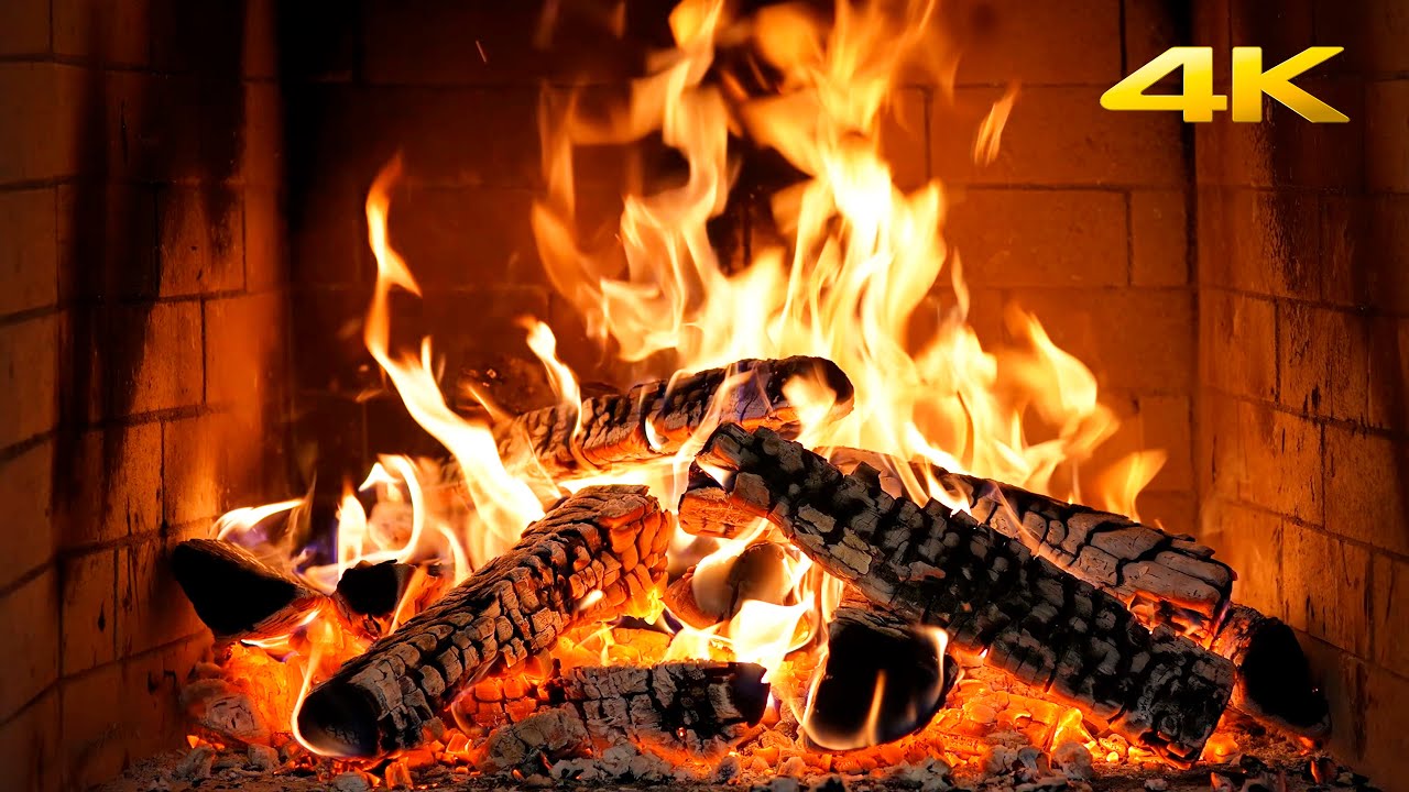 🔥 Уютный камин с горящими поленьями и потрескиванием для сна и релаксации (Fireplace 4K)