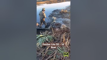 Mud-Skipper Feather Lite surface drive mud motor putting in work on this 14’ jon boat