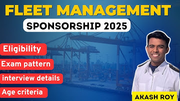 All About Fleet Management Sponsorship. Eligibility, Exam Pattern...| Merchant Navy DNS Sponsorship