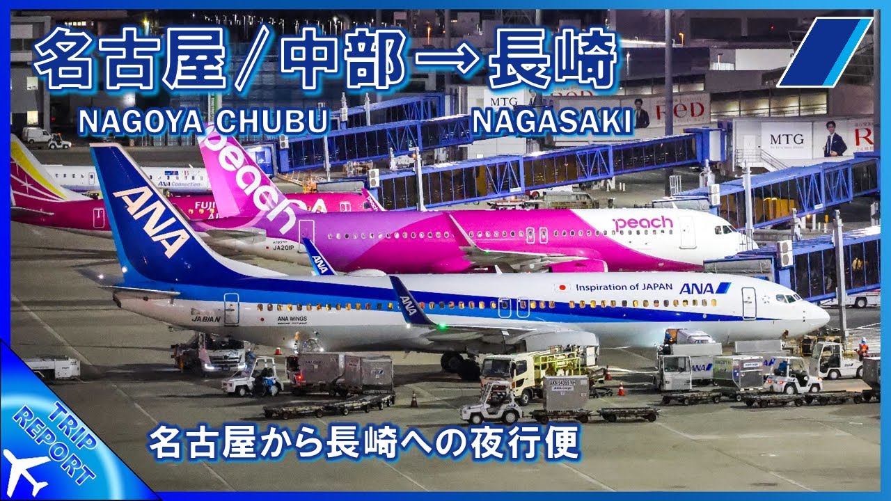 【名古屋からの夜行便】ANA | Nagoya Chubu (名古屋/中部) ― Nagasaki (長崎空港) | 普通席 | Boeing 737–800 (JA81AN)