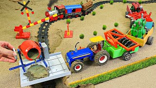 diy tractor making mini Concrete bridge | diy tractor mini plough machine || DongAnh mini