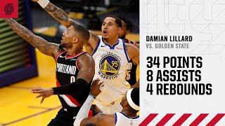Damian Lillard (34 points, 8 assists) Highlights | Trail Blazers at Warriors | January 1, 2021