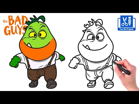 How To Draw Mr. Piranha | The Bad Guys Movie - Step By Step Drawing ...