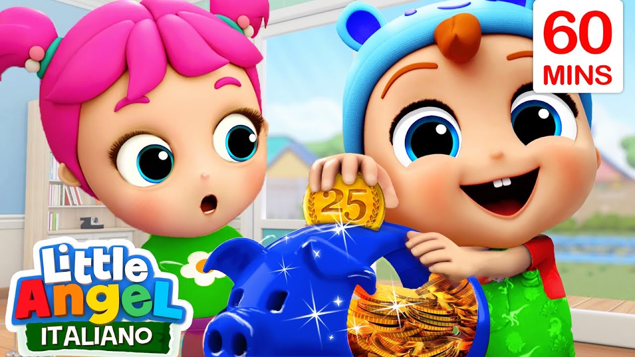 Mettiamo le Monetine nel Salvadanaio 💰🪙 Cartoni Animati con Gianni Piccino - Little Angel Italiano