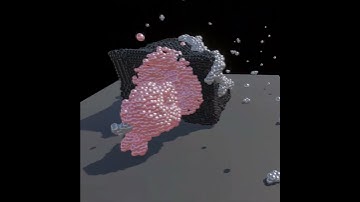 Laser melts metal, physics simulation