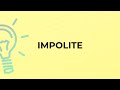 What is the meaning of the word IMPOLITE?