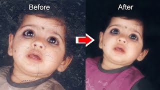 Scratch Remove | Damaged Photo Repair | Clean Old Photo | in Photoshop screenshot 5