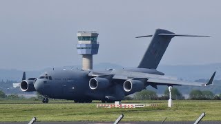 C17 Globemaster arrival at Liverpool Airport from Brize Norton ✈️