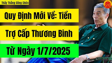Quy Định Mới Về: Tiền Trợ Cấp Thương - Bệnh Binh Từ Ngày 1/7/2025