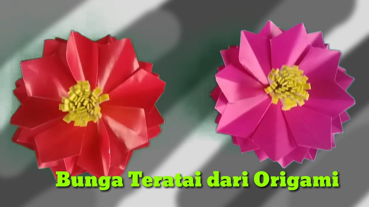 Cara membuat Bunga  Teratai  cantik dari kertas origami  