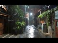 Promenade sous la pluie un village tranquille et modernis de gunsan marchant une nuit pluvieuse