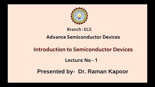Advance Semiconductor Devices | Introduction to Semiconductor Devices | AKTU Digital Education