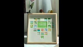 Happy 2nd Anniversary with heart-shaped cell-grid custom gift for couple. #DIY crafts #handmade gif