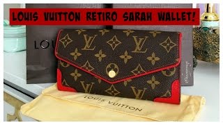 Louis Vuitton Poppy Leather & Monogram Canvas Retiro Sarah Wallet