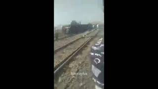 حادث قطار طوخ وبنها القليوبيه فيديو انقلاب قطار بين طوخ وبنها كفر الحصر