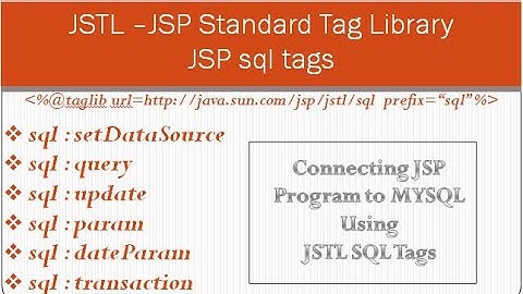 #JSTL tutorial #Connecting JSP program to MYSQL database #JSTLSQL tags for beginners #JSTL tags