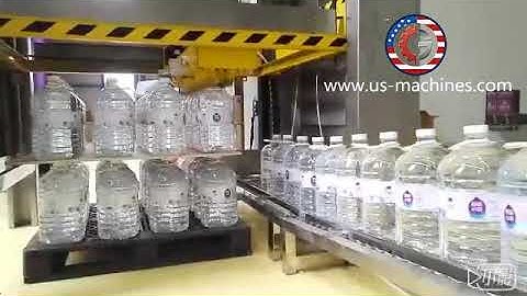 Automatic 3L 20L water bottle drum barrel bottle grapping type palletizing machine bottle palletizie