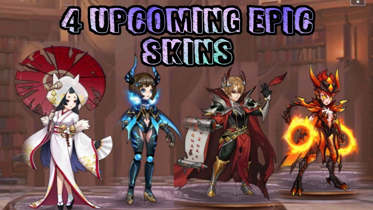 4 Upcoming Epic Skins - Karrie, Angela, Estes and Kagura | MLA Gameplay