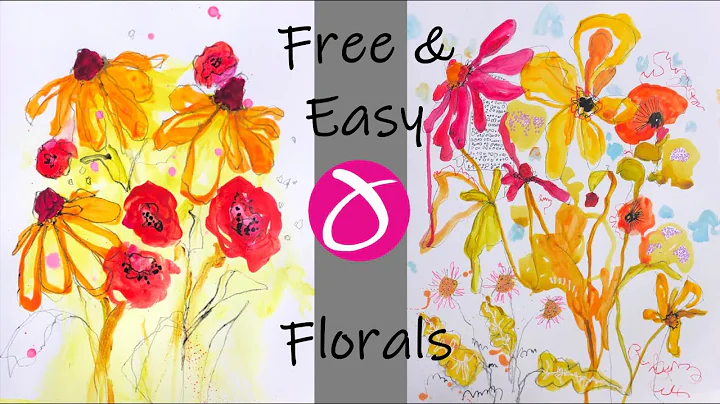 Free & Easy Florals with paint and pencil