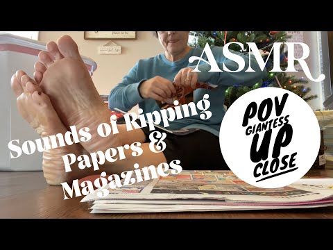 ASMR POV GIANTESS SOUNDS OF TEARING & RIPPING PAPERS & MAGAZINES & CHEWING GUM/BLOWING BUBBLES
