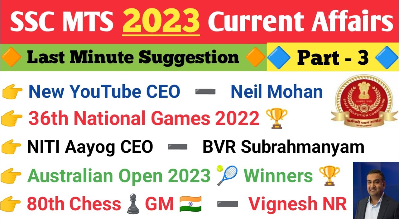 | SSC MTS 2023 | SSC MTS Current Affairs 2023 | SSC MTS 2023 Current ...