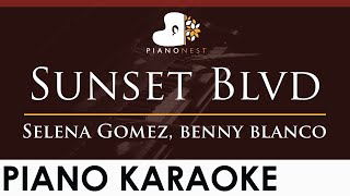 Selena Gomez, benny blanco - Sunset Blvd - HIGHER Key (Piano Karaoke Instrumental)
