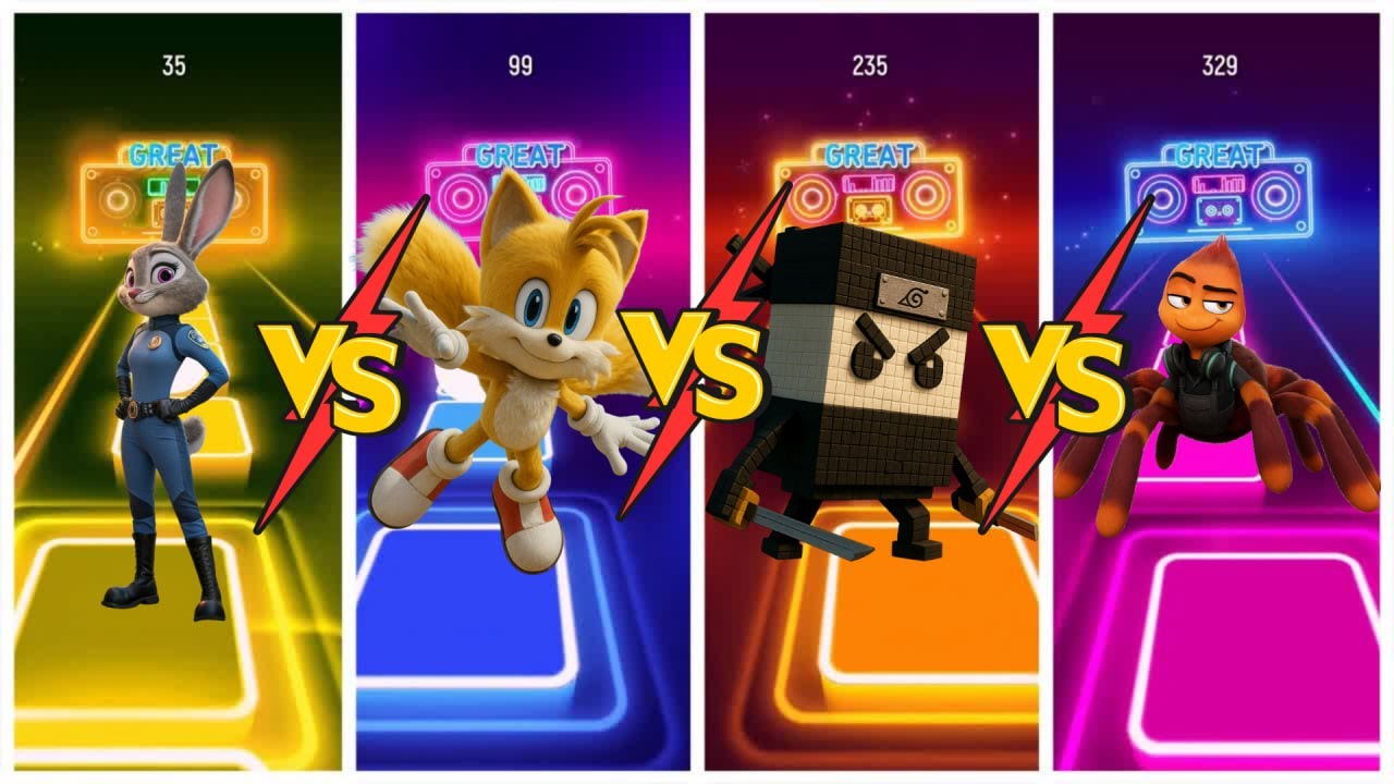 OMG! Tiles Hop – Dark Battle Begins 😱 Who Wins?!