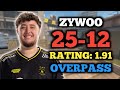 ZYWOO (25-12) RT: 1.91 | EU FACEIT (OVERPASS) CS2 POV